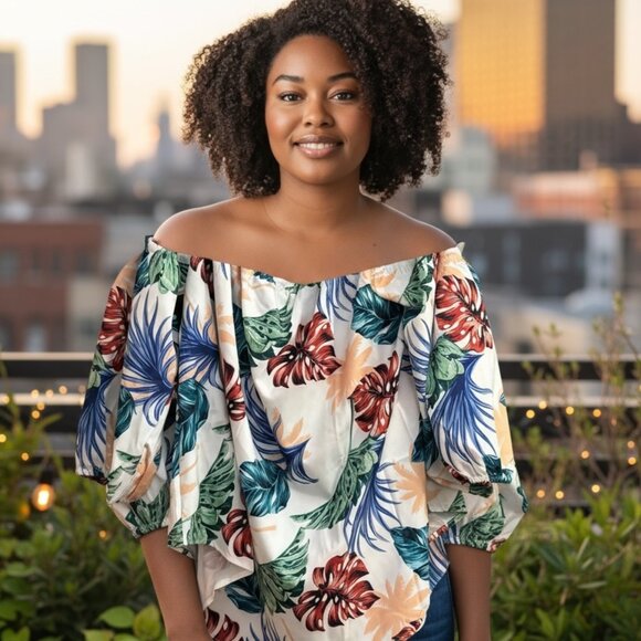 530 WOMENS 3XL FLORAL STRETCH TOP BY SOUL OF CURVES - Picture 1 of 1